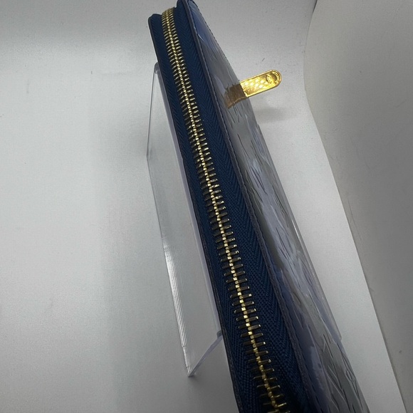 GUG Louis Vuitton Rare Vernis Blue Floral IKAT Zippy Wallet - Picture 3 of 11